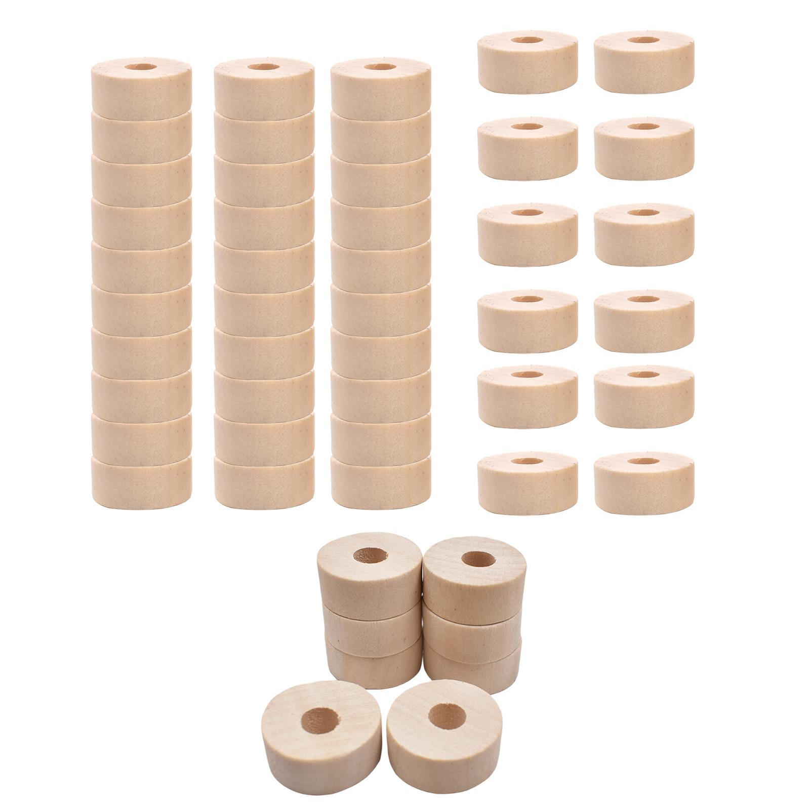 50x 1inch Diameter Unfinished Slab Wooden Wheels 7mm Hole Circle for Crafts Toys Home Decoration Painting Staining Embellishment