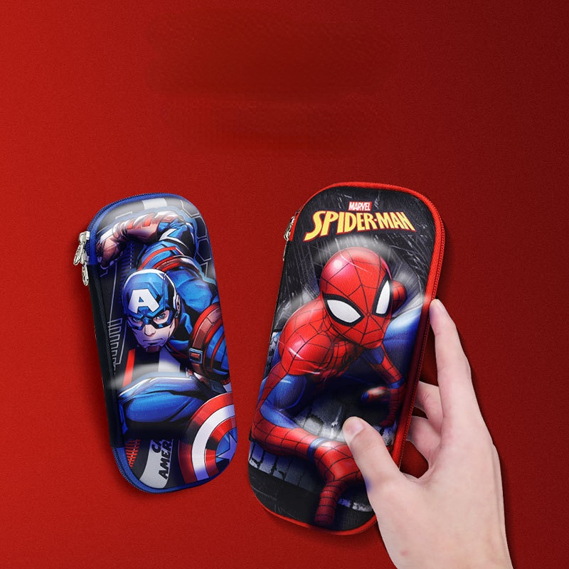 original disney marvel estéreo estojo de lápis capitão américa homem aranha de ferro caso de lápis de grande capacidade