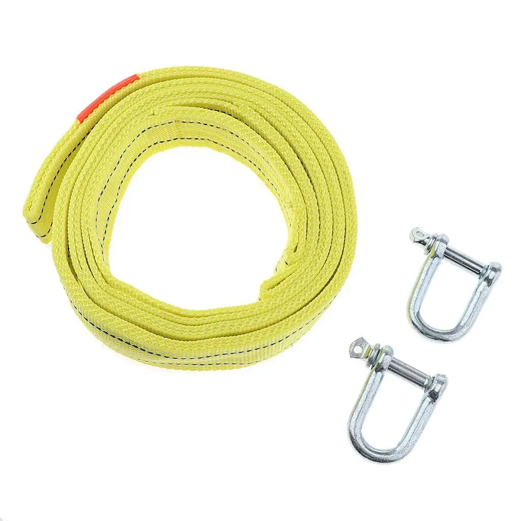 5 Meters 5 Tons Strong Tow Rope Pull Strap Double Layer Trailer Belt
