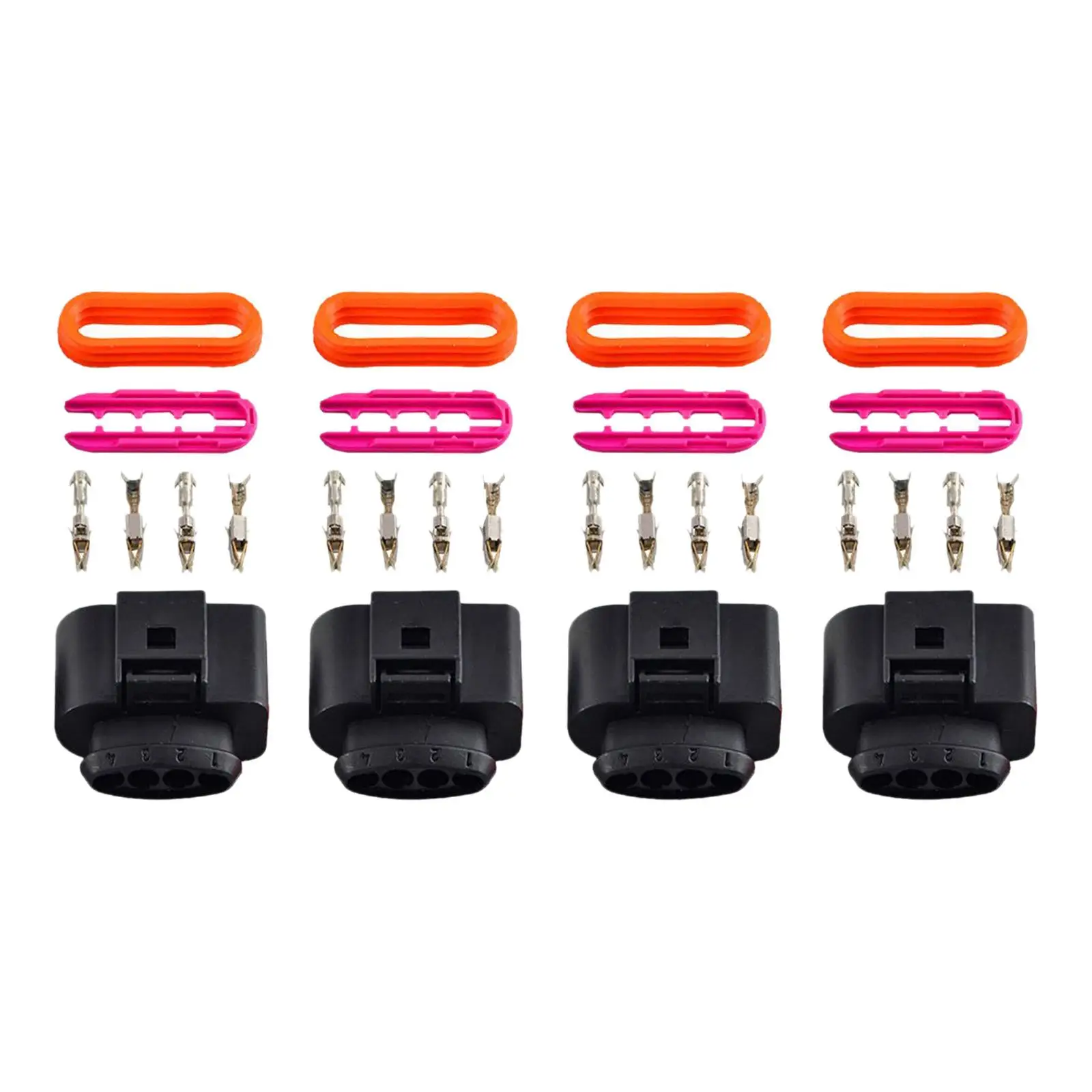 4x Ignition Coil Connector Plug Wiring Harness Connector Repair Kit Durable Portable for A4 A8 A6 Replacement Car Accessory