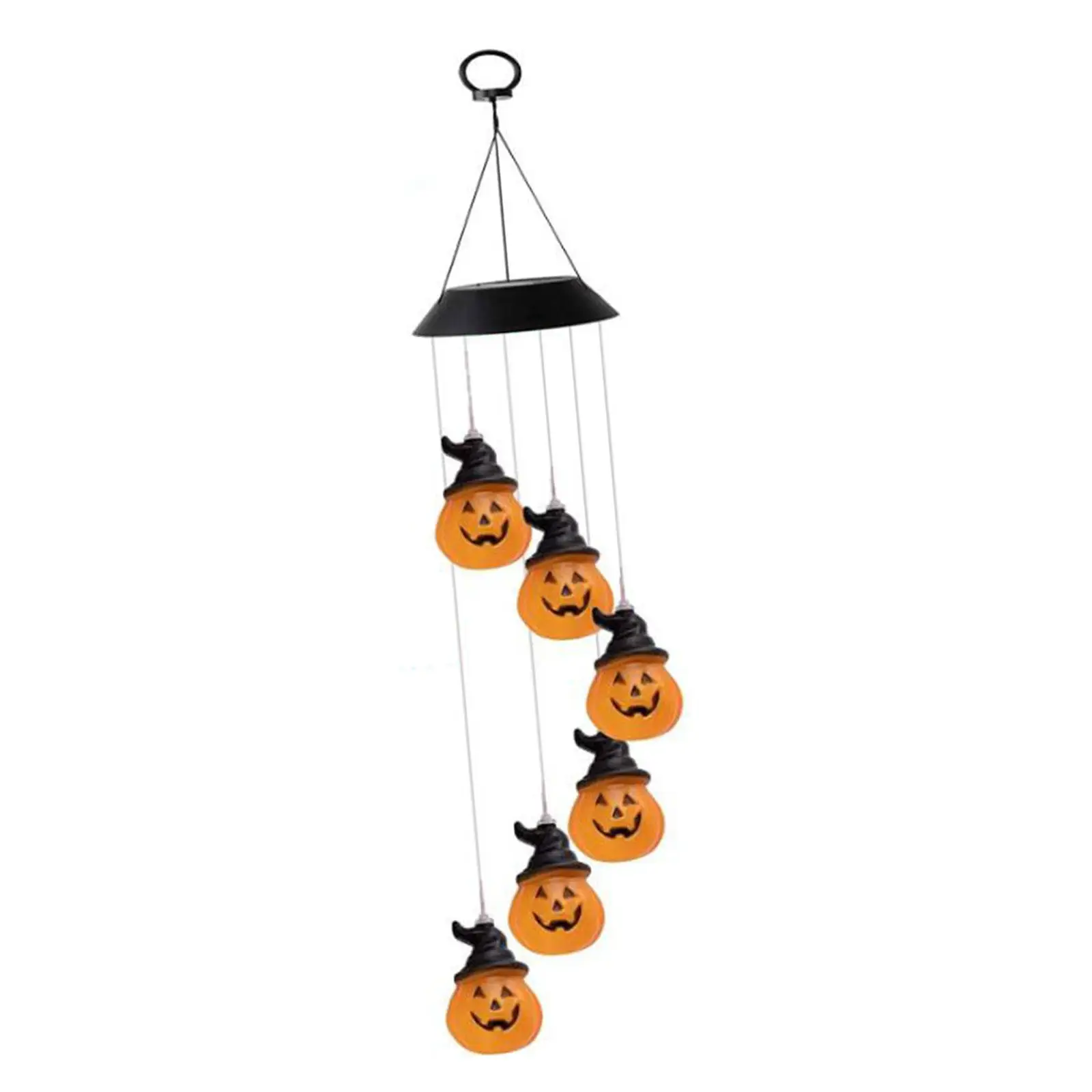 Solar Pumpkin Wind Chimes Lamp Landscape Lights Pumpkin Decor Light for Yard Halloween Party Garden Indoor Outdoor Balcony