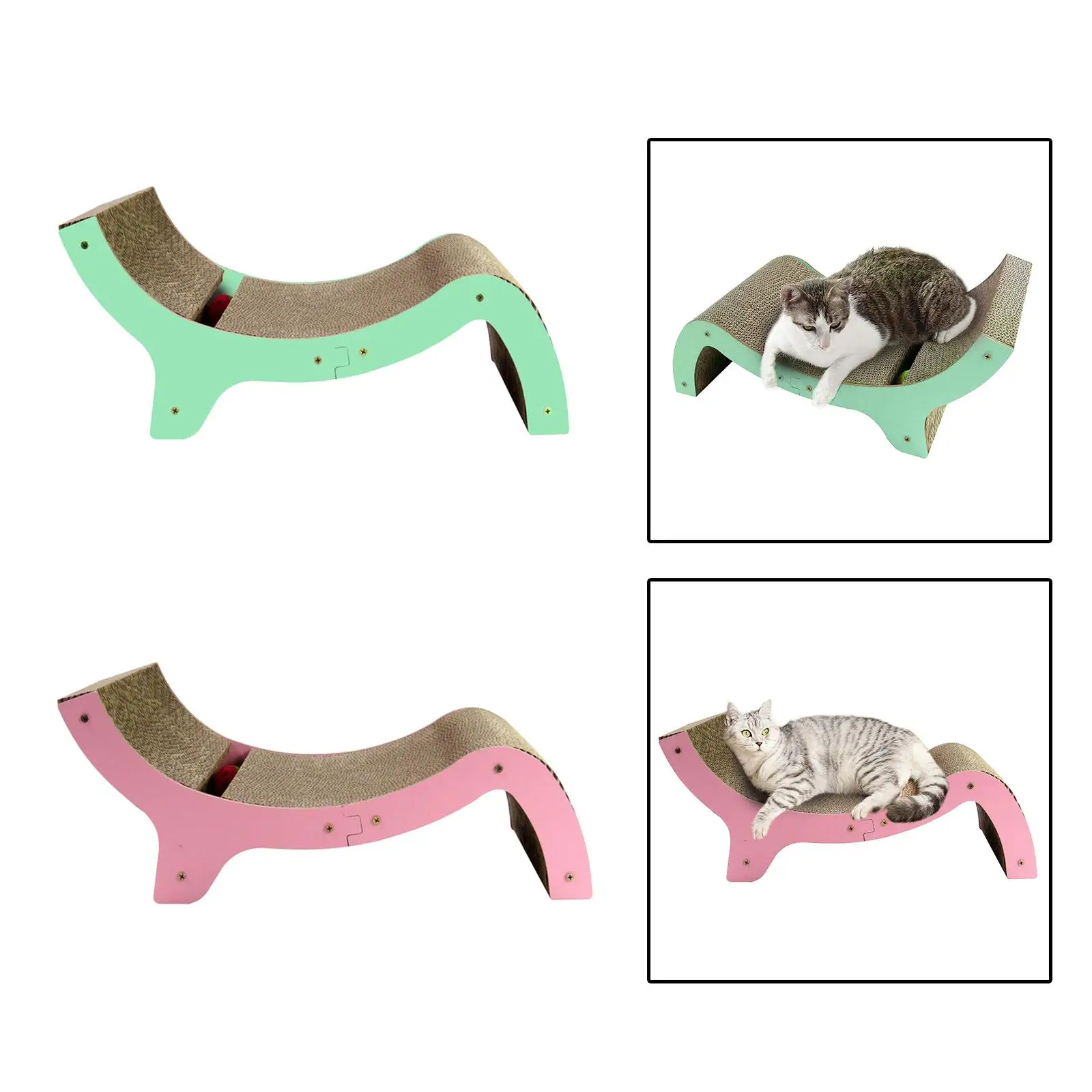 Reversible Cat Scratcher Cardboard, Cat Scratch Pad with Premium Scratch Textures Design, Cat Scratching Pad Lounge Bed