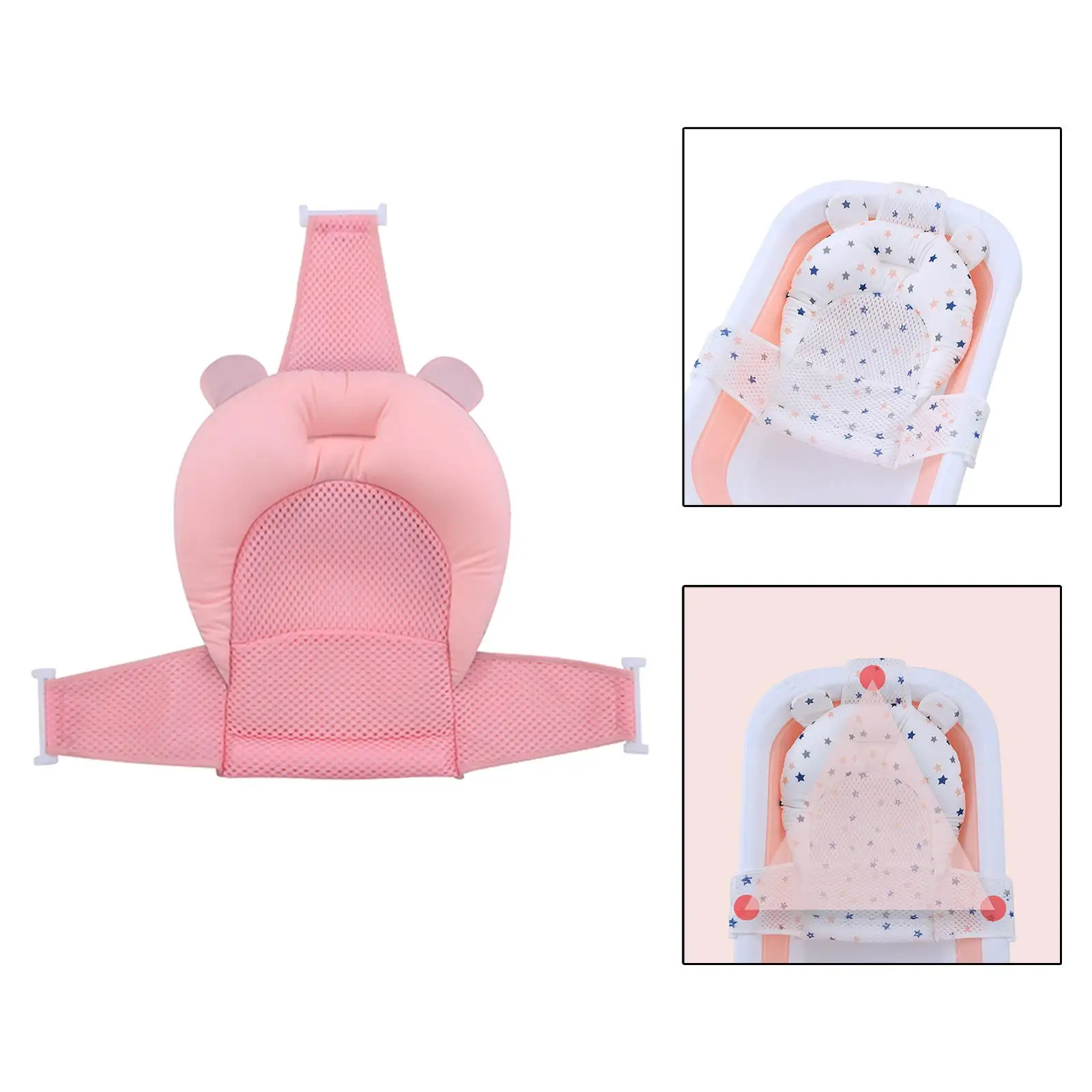 baby Bath Cushion Pad Non Slip Foldable Adjustable Baby Shower Mat Newborn Bathtub Mat Infant Bath Support Seat for Baby