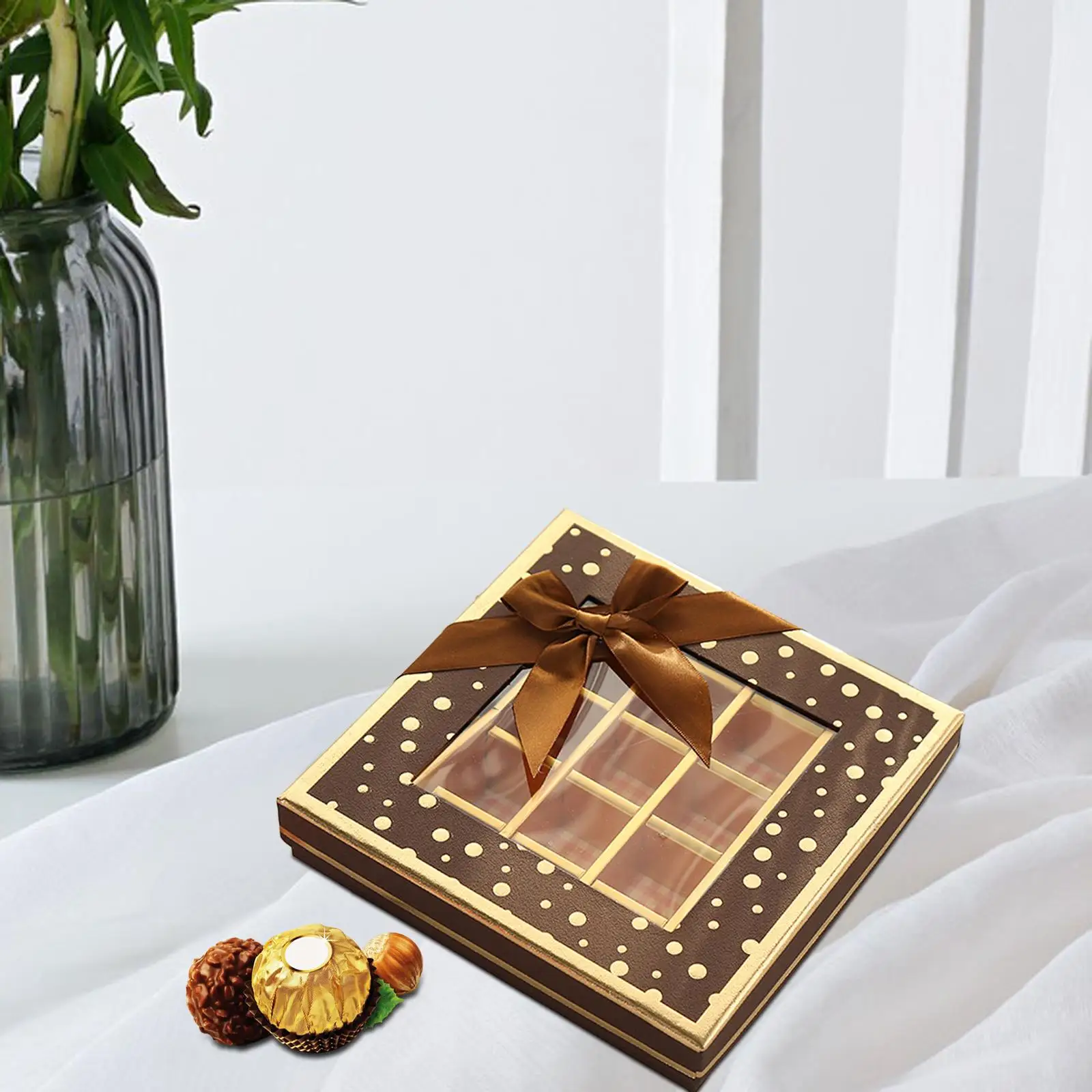 Chocolate Box 25 Inner Grids Valentines Day Gift Box for Girlfriend Boyfriend Family Members Wife Husband Wedding Party Supplies