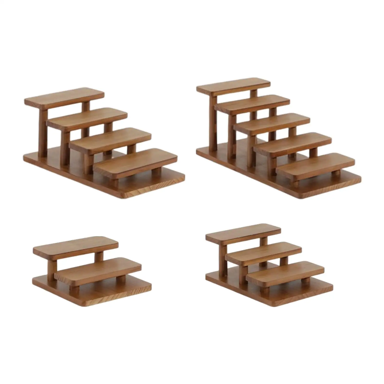 Wood Shelf Display Shelves Display Stand Counter Retail Riser for Doll Candies Action Figure