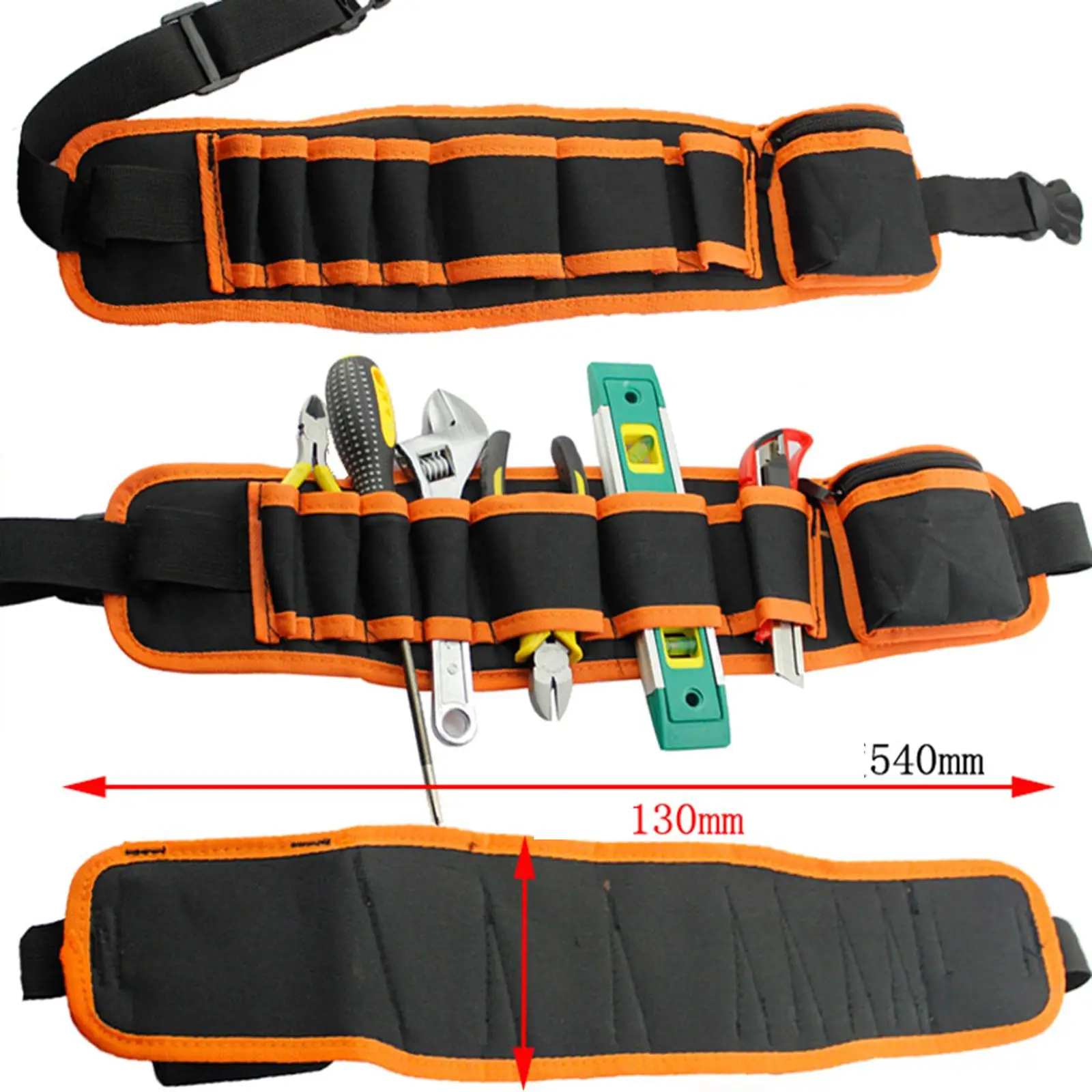 Multifunction Professional Tool Belt Tool Waist Bag with Adjustable Belt Hardware Tool Pocket for Workers Carpenter Electrician