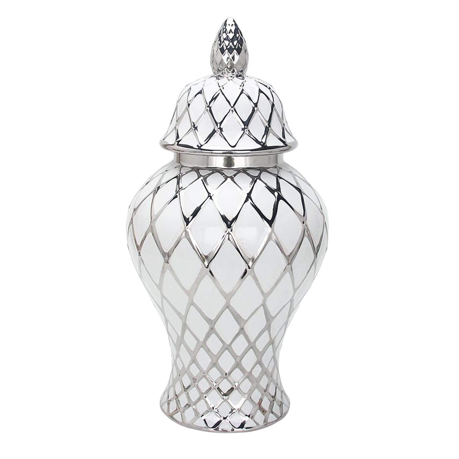 Ginger Jar Ceramic Floral Arrangement Lattice for Desk Weddings Corner