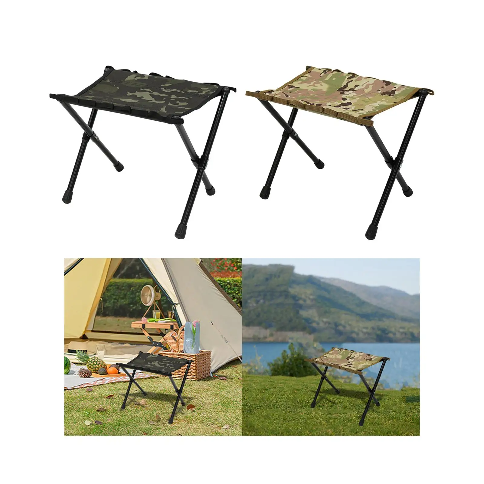 Folding Stool Camping Collapsible Foot Rest Picnic Chairs Lightweight Saddle Chair for Backpacking Beach Walking BBQ Festival