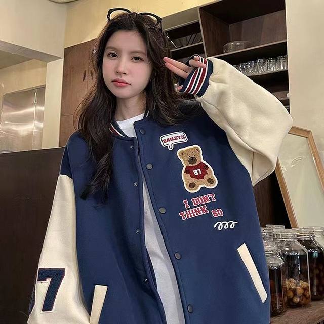 Autumn Vintage Varsity Jacket Women Oversized Baseball Jackets Korean  Fashion Streetwear Bomber Coats College Couple Aesthetic