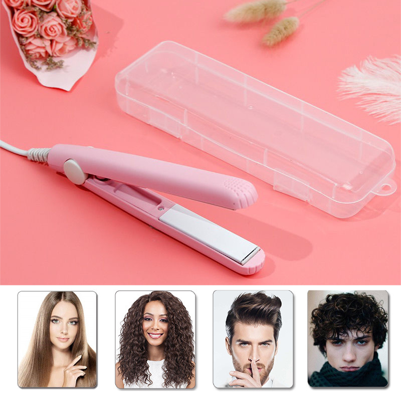 Best of New Mini Hair Straightener Flat Iron Ceramic Curling Iron Short Hair Portable Dual-Use Curler Hair Styling Care For Traveling Reviews & Tips