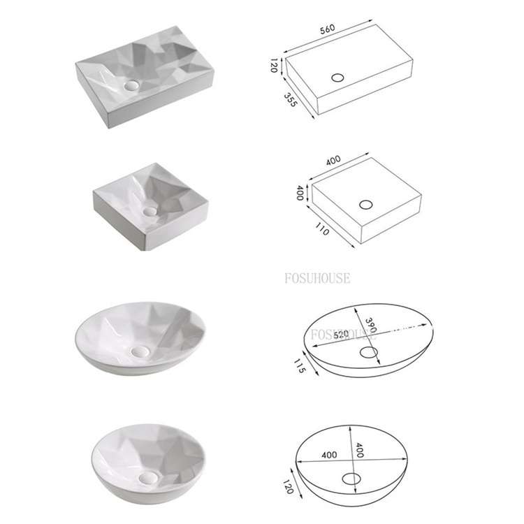 Nombre 1, Nordic Schwarz Badezimmer Waschbecken Haushalt Keramik Badezimmer Waschbecken Kreative Rechteckige Aufsatzbecken Moderne Waschbecken B