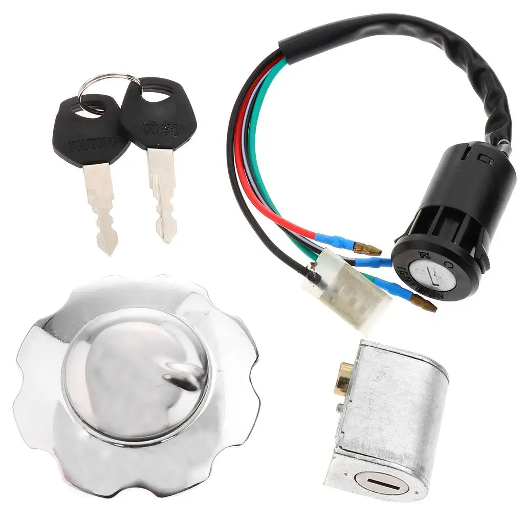 Electric Ignition Switch Key Oil Tank Gas Cap for Motorcycles ATV