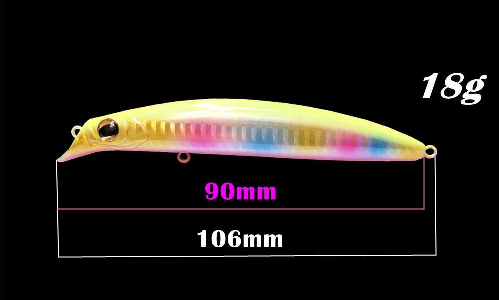 GREENSPIDER NEUE Wobbler 106 mm 18 g schwimmender harter Köder Minnow Kurbel Angelköder Wolfsbarsch Frisches Salzwasser – Detail 3