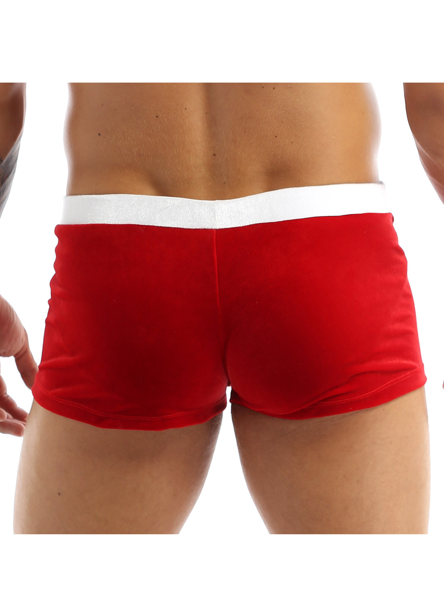 Männer Weihnachten Kostüm Sexy Dessous Set Elastischer Bund Santa Claus Boxer Briefs Shorts mit Hut Karneval Weihnachten Party Clubwear – Detail 39