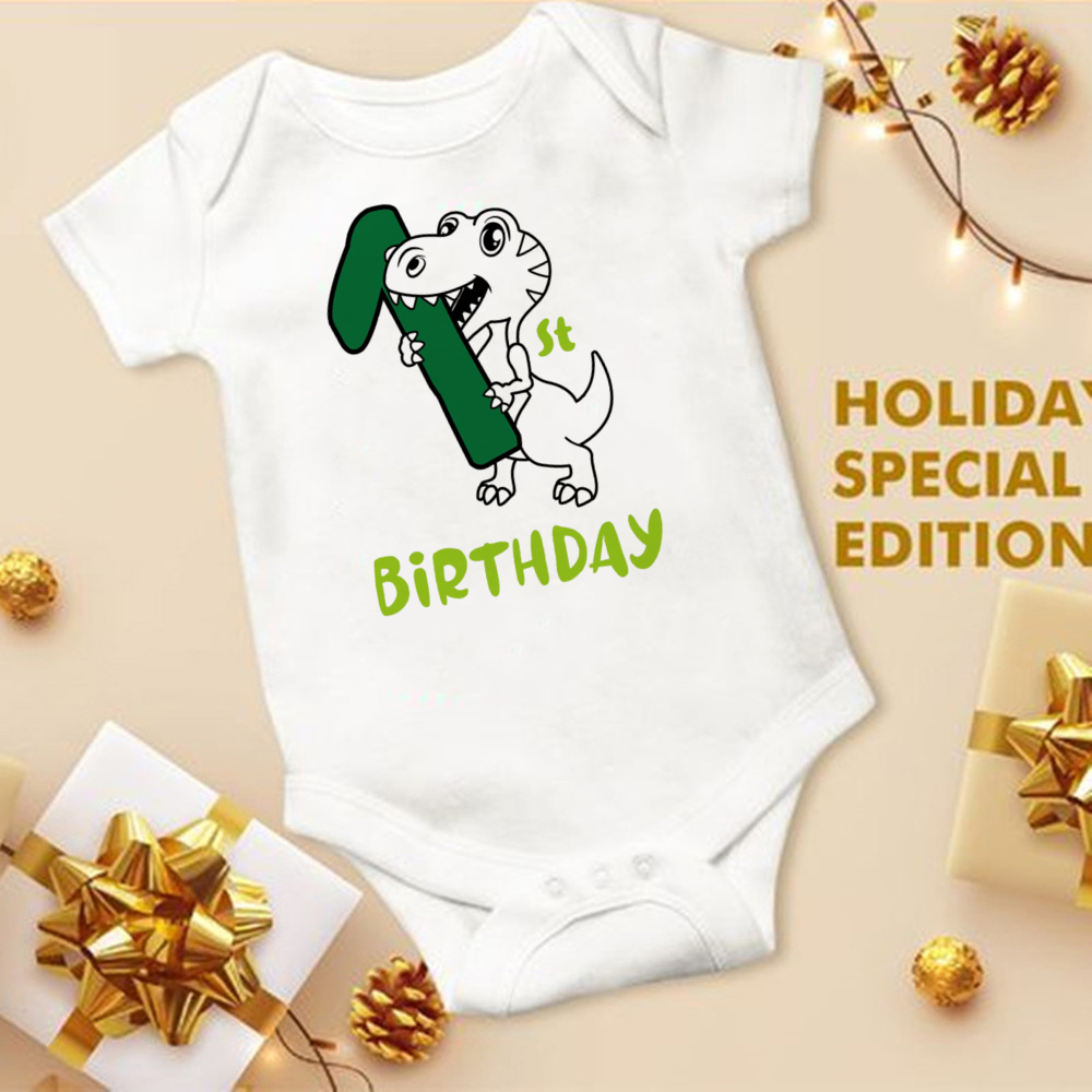 Mein 1. Geburtstag Neugeborenen Stram pler Sommer Säugling Körper Kleinkind kurze Prinz Ärmel Overall Baby Jungen Geburtstags feier Outfit Kleidung – Detail 27