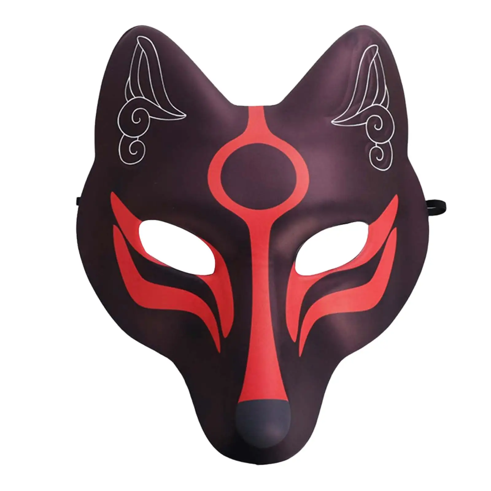Japanese Kabuki Fox Masks Japanese Anime Cosplay Halloween Party Costume Props with Elastic Belt