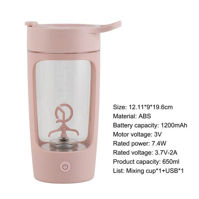  650ml Electric Protein Shaker Cup Auto Juicer Coffee