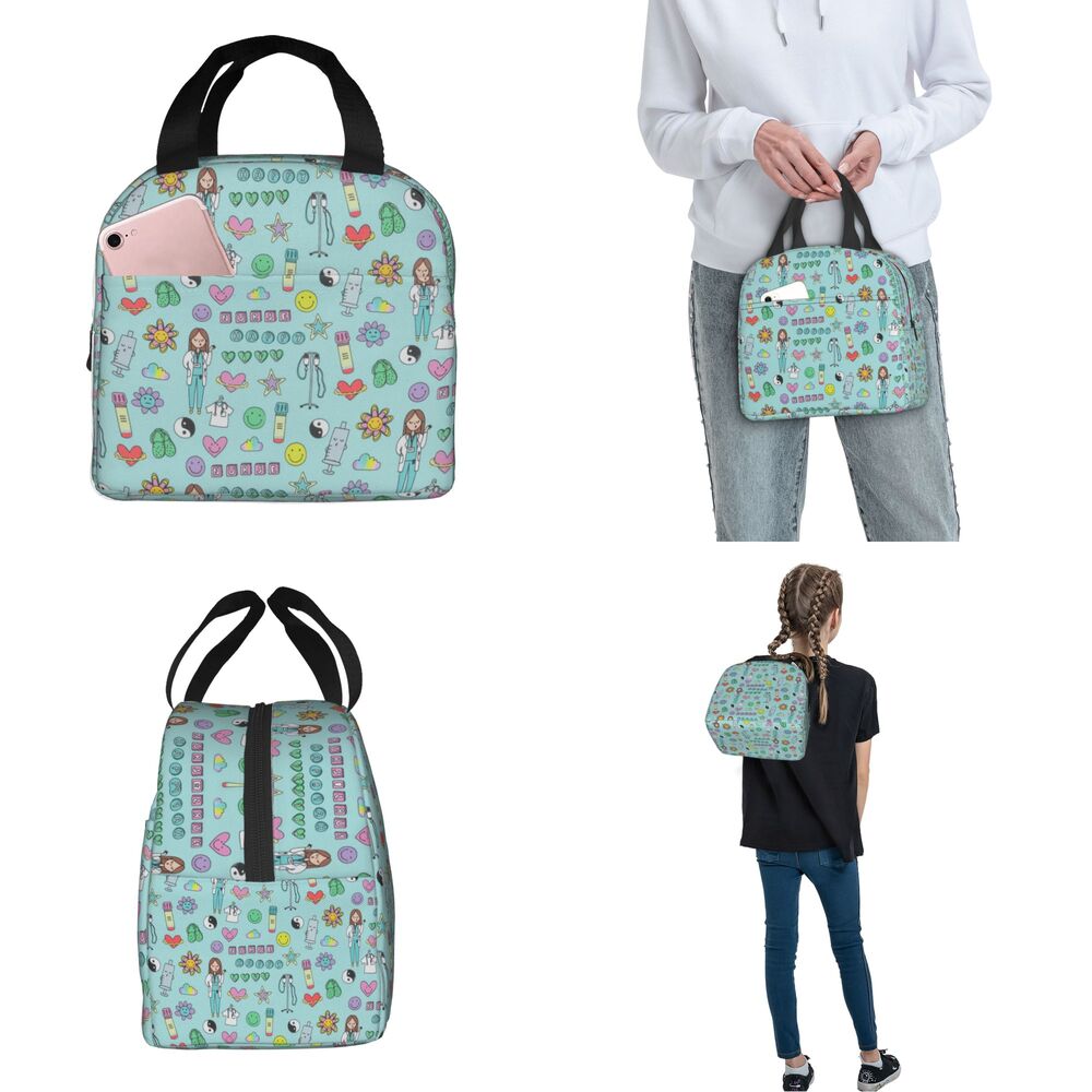 Ladies 'Cartoon Nurse Lunch Boxes, Isolado Oxford