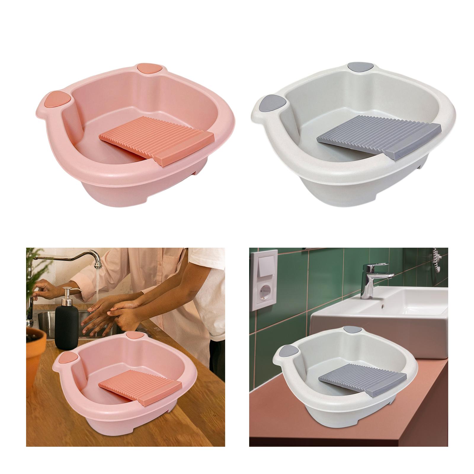 Washing Clothes Bucket Hand Wash Board Washboard Basin Wash Tub with Washboard for Hand Wash Clothes Underwear Blouses Home Washing Clothes Bucket Hand Wash Board Washboard Basin Wash Tub with Washboard for Hand Wash Clothes Underwear Blouses Home