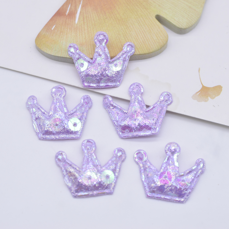 100pcs 28*20mm bling Crown Applique gepolsterte Patches für DIY Kopf bedeckung Haars pangen Dekor Kleidung Hut Handwerk Näh zubehör – Detail 6