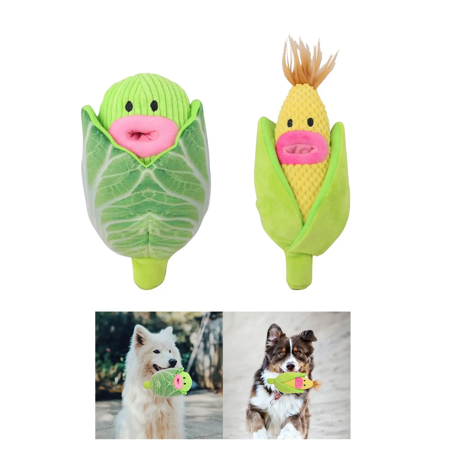 Cute Dog Toy Squeaker Pet Chew Food Dispenser Interactive Stuffed Chew Toy for Gift Aggressive Chewers Animals Treat Training