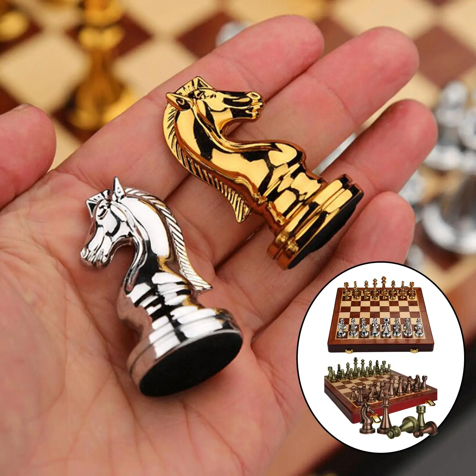 Medieval International Chess Set Premium Texture Magnetic Chess Board High-end Luxury Folding Wooden Chessboard Classic Handmade