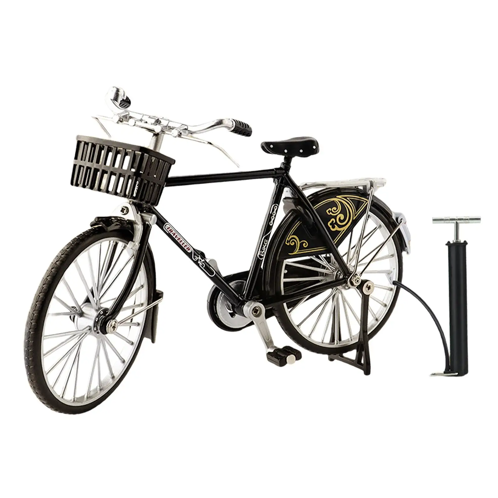 1/10 Scale Bike Model, Diecast Mini, Alloy Classical Bike Toy Miniature Metal Bike Vintage for Home Indoor