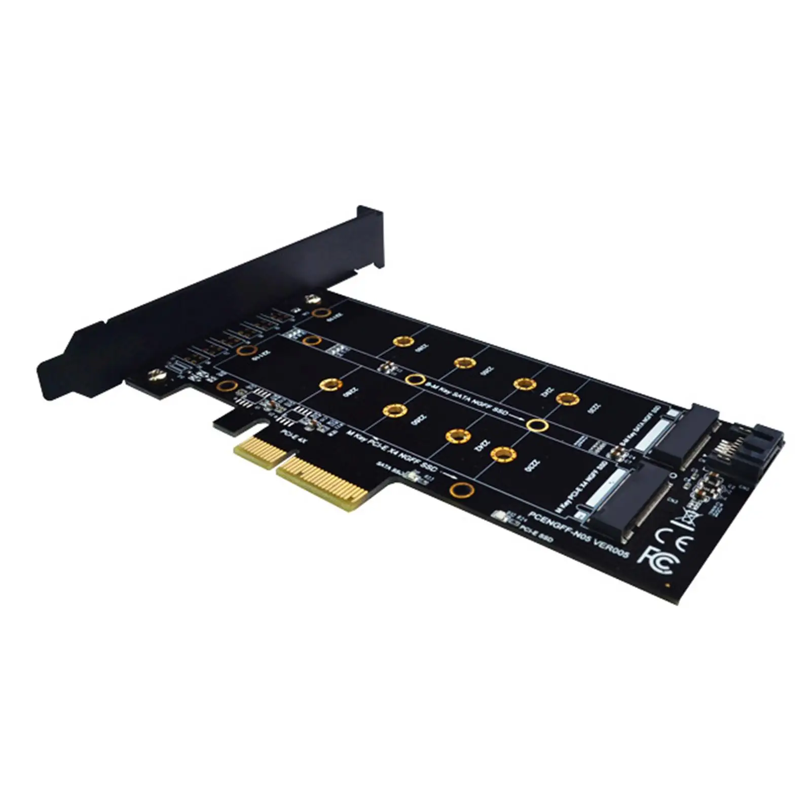 Dual M.2 PCIe Adapter Card Direct Replaces Easy Installation PCI E Riser Card B Key M Key Expansion Dual Interface M.2 to SATA