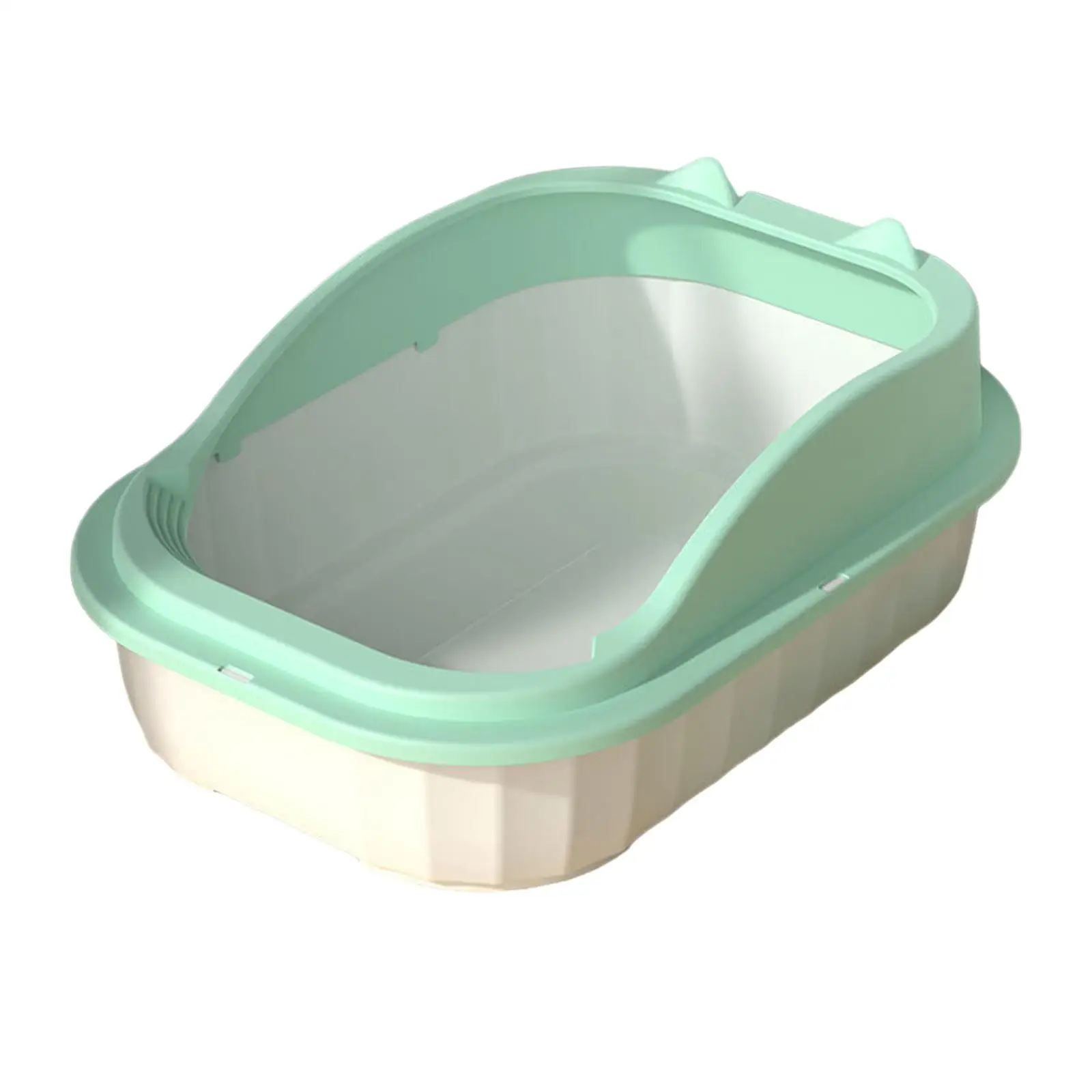 Open Top Pet Litter Tray High Sided Semi Enclosed Deep Loo Litter Box for Bunny Indoor Cats Small Animals Kitty Other Pets