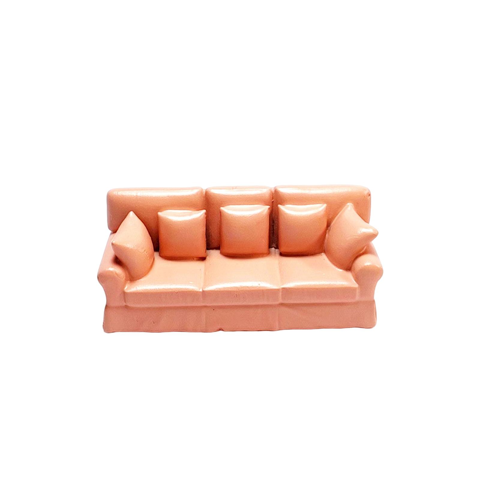 1/64 Mini Ornaments Furniture Miniature Resin Sofa Model for Playhouses, Studio