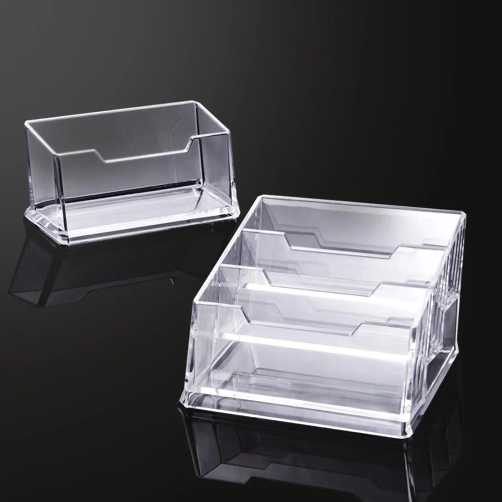 Clear Business Card Holders, Name Card Stand, School Office Supplies Card Case for Enterprises Companies Office Supplies Home