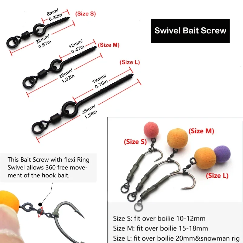 Karpfen Angeln Zubehör Pop Up Boilies Köder Schraube Wirbel Für Angelhaken Köder Casting Ronnie Karpfen Rigs Tackle Ausrüstung – Detail 3
