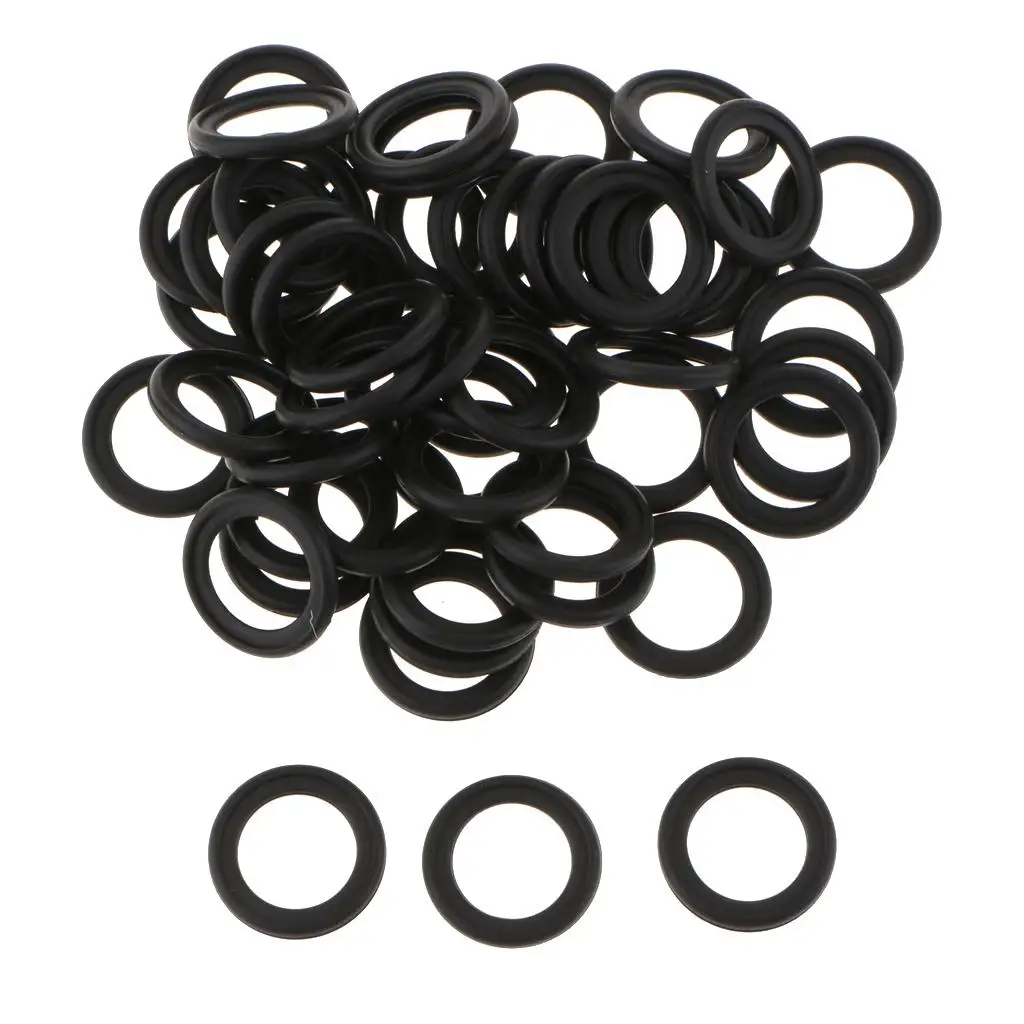 50 Pcs M14 Rubber Oil Drain Plug Crush Washers Gaskets For Ford F75Z-6734-AA