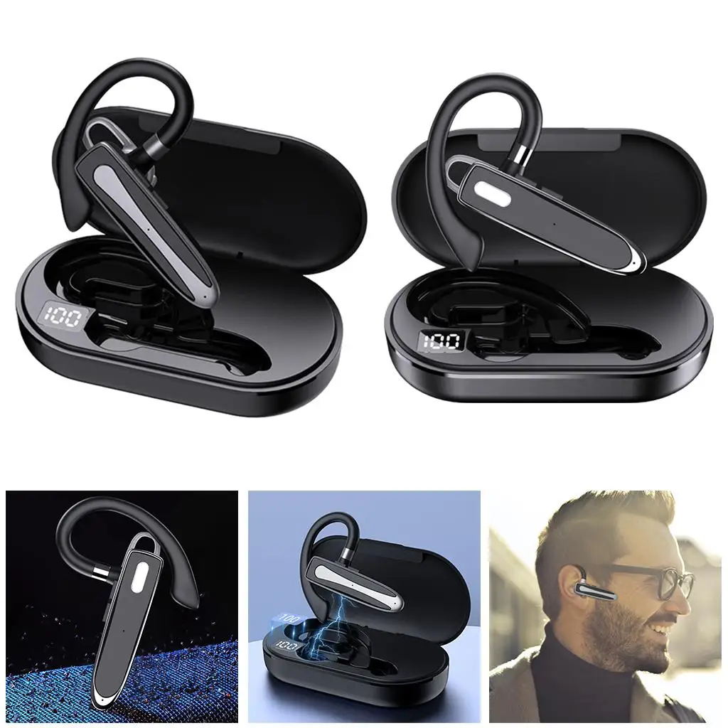 Bluetooth Headset V5.1 Long Standby Time Earpiece Headphones for Office