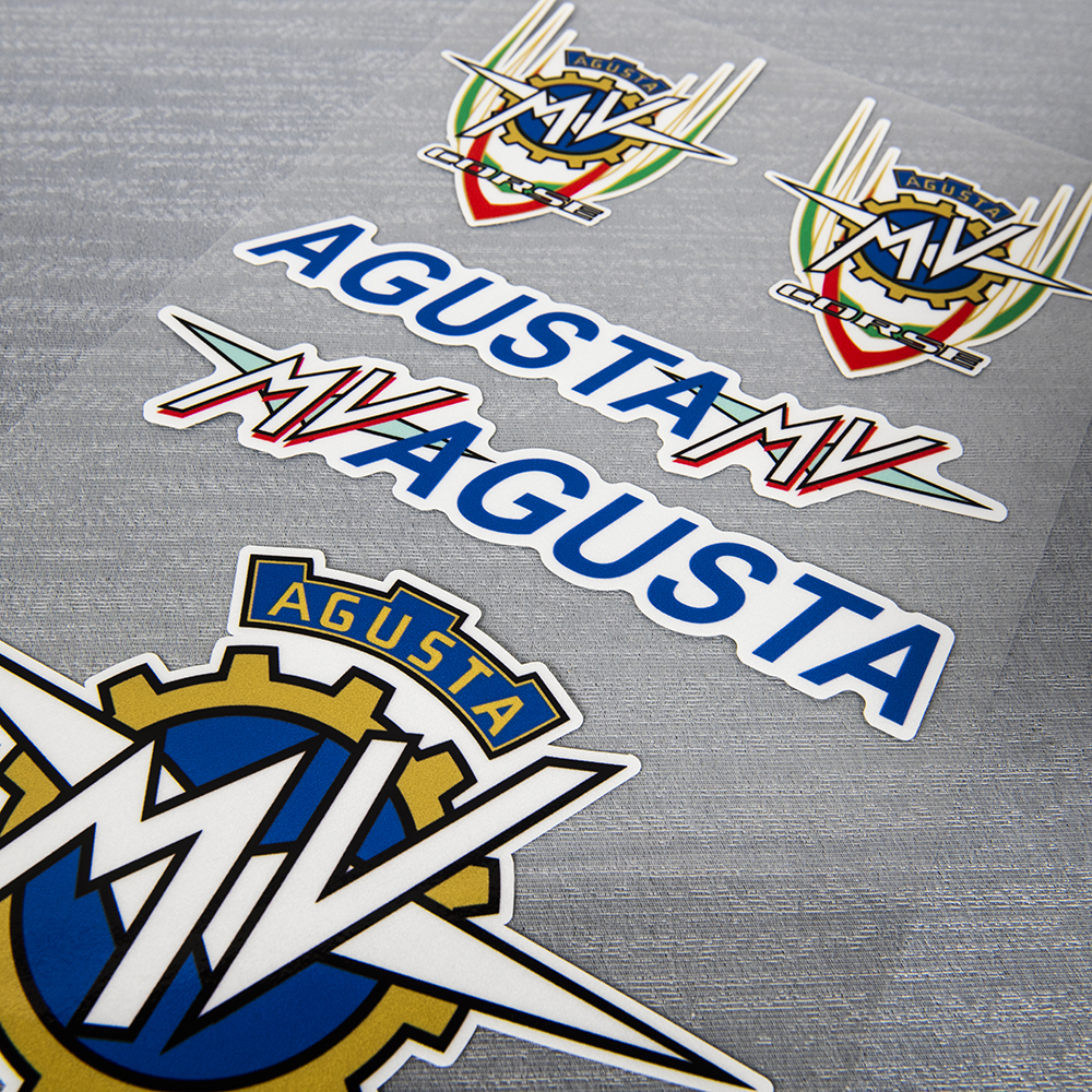 Reflektierende Motorradaufkleber Fahrradhelm Aufkleber Grafiken für MV Agusta MVAgusta Vintage Racing Logo LAMINATED – Detail 6