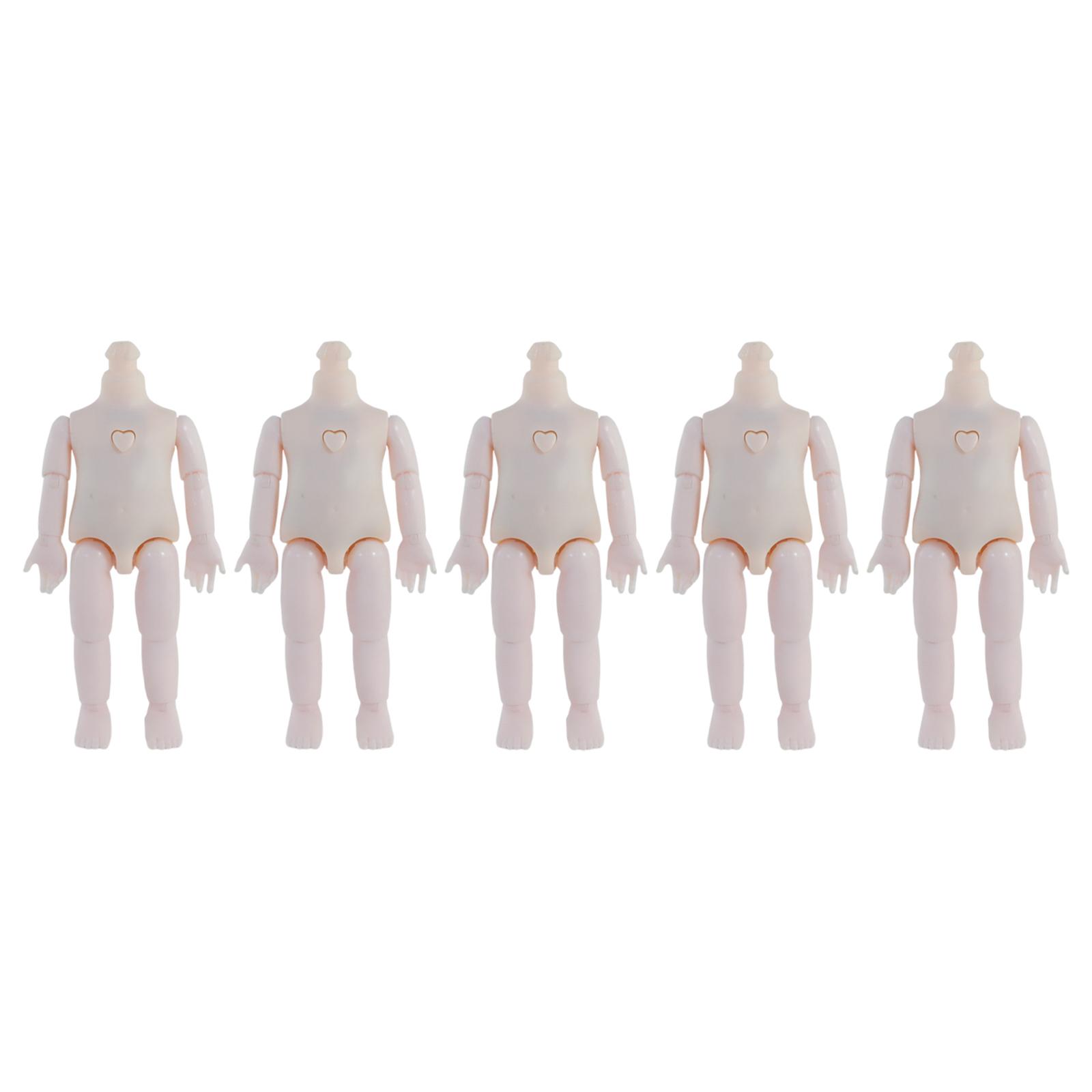 5 Pieces Doll Nude Body Height 16cm Moveable Jointed Making Accessory Gifts Excellent Workmanship