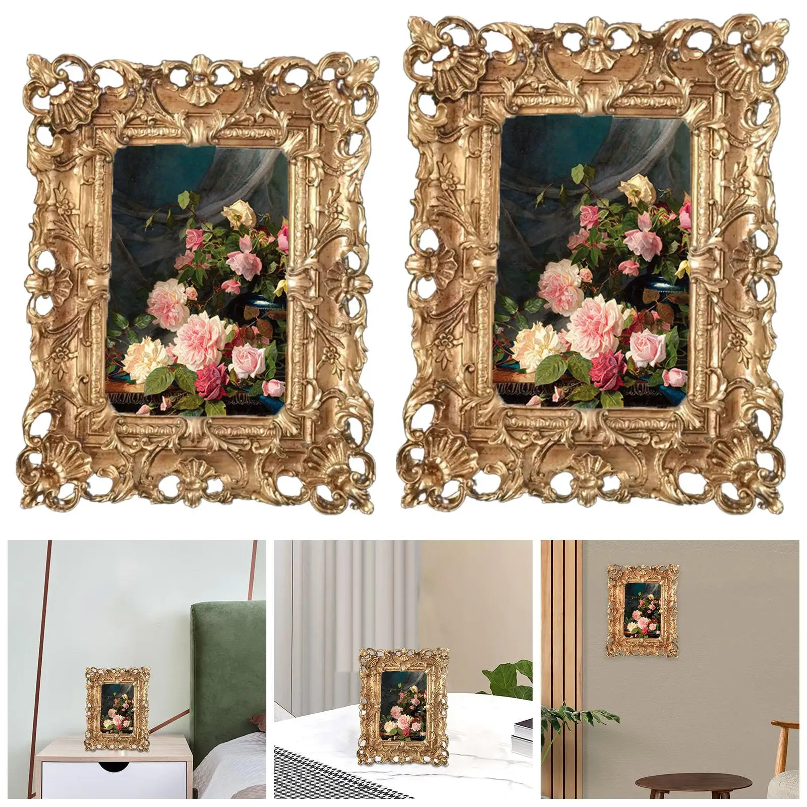 Retro Style Picture Frame Picture   Desktop Free Standing Ornate