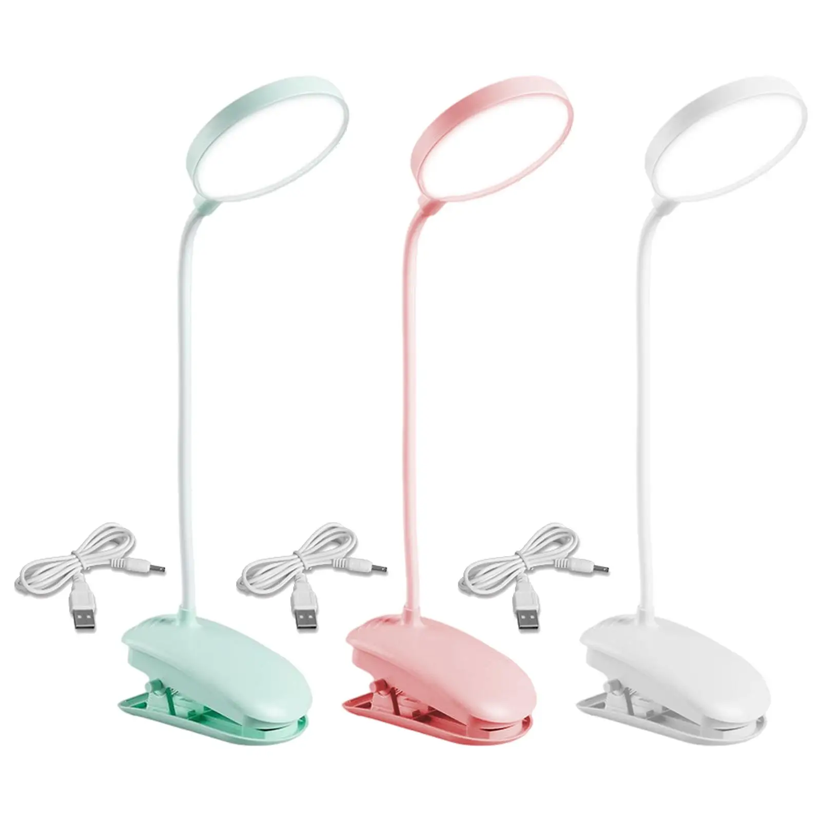 LED Desk Light Table Lamp Clip On USB Dimmable Eye Caring Adjustable Flexible for Living Room Bedside Home Bedroom Study