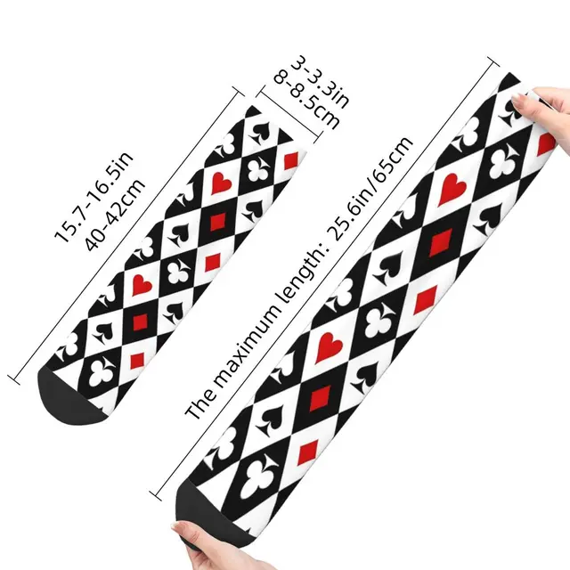 Happy Retro Playing Cards Suit Symbols Crazy Men's Socks Unisex