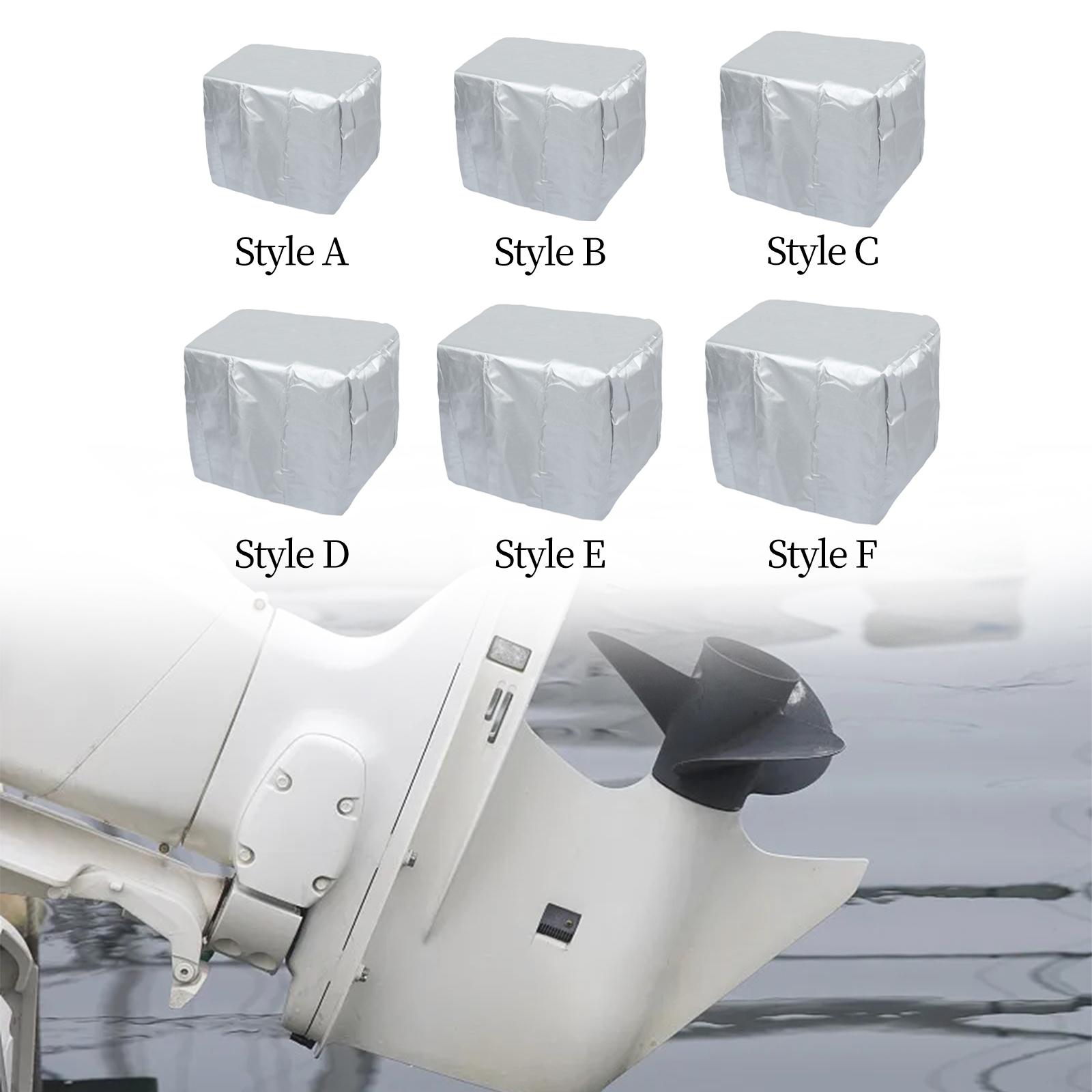 Boat Motor Covers 210D Argent Anti Wind Water Resistant Dustproof Scratch Proof Marine Boat Engine Hood Covers Engine Protector