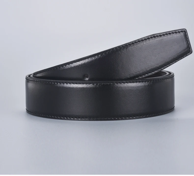 blue leather belt New Double Sided Smooth Leather Belt Without Lead, Male Leather Headless Cowhide Without Buckle 3.8 Pure Belt Without Buckle genuine leather belt
