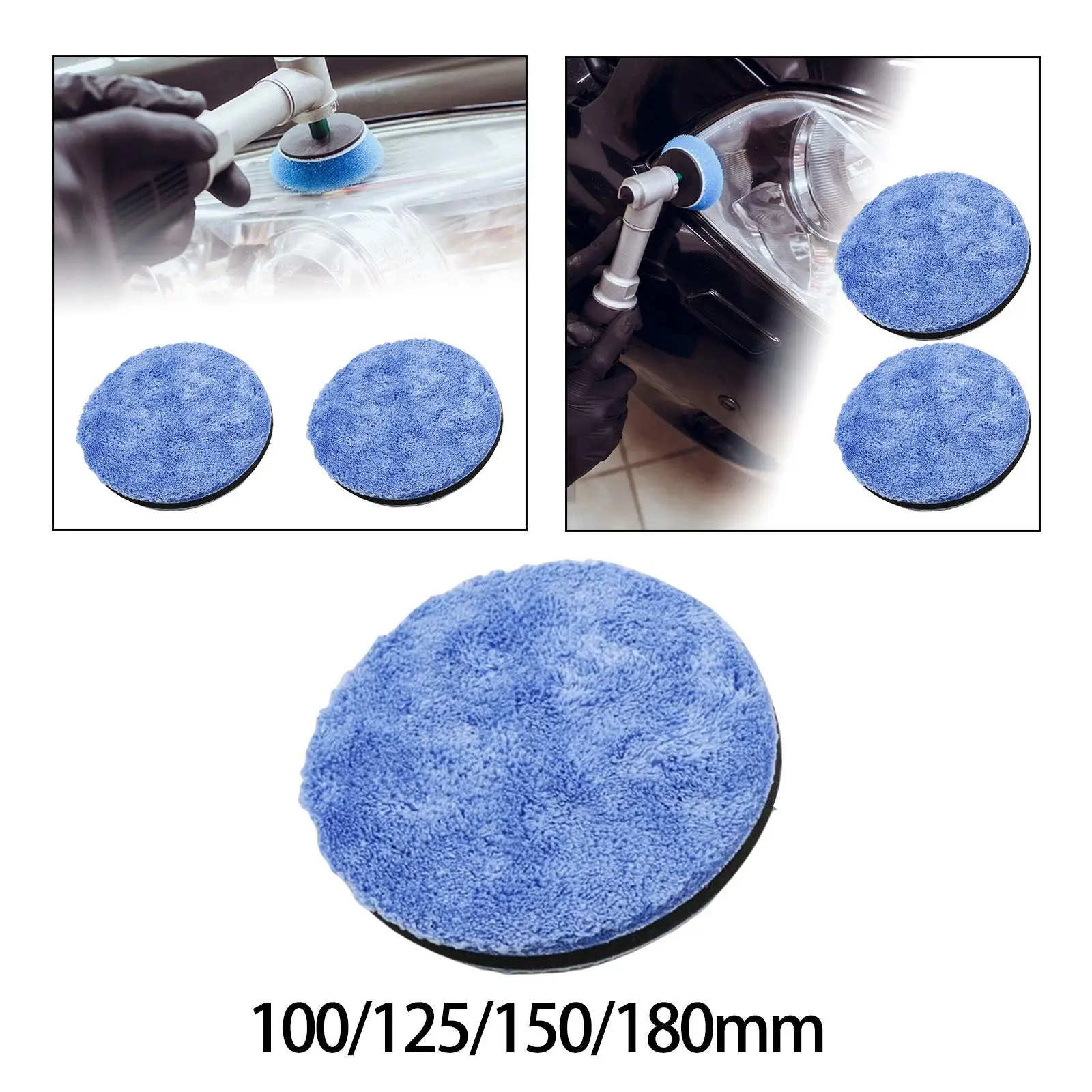 Microfiber Polishing Pad Multifunctional Soft Blue Waxing Sponge for Auto Tool Car Interior Exterior Cleaning Boats