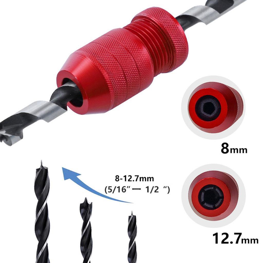 Adjustable Drill Stop Dowel Shaft Chuck Precise Control Auxiliary Tools Locator Depth Stop for 8-12.7mm Drill Bit Woodworking