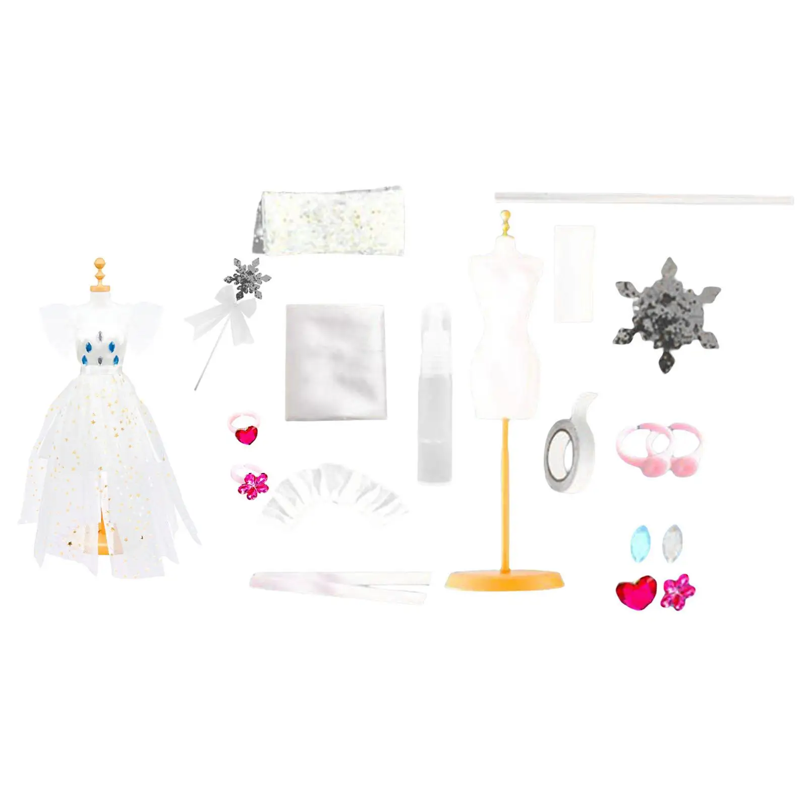 1Set Fashion Design Kit with Mannequin Doll Clothes Dress for Children