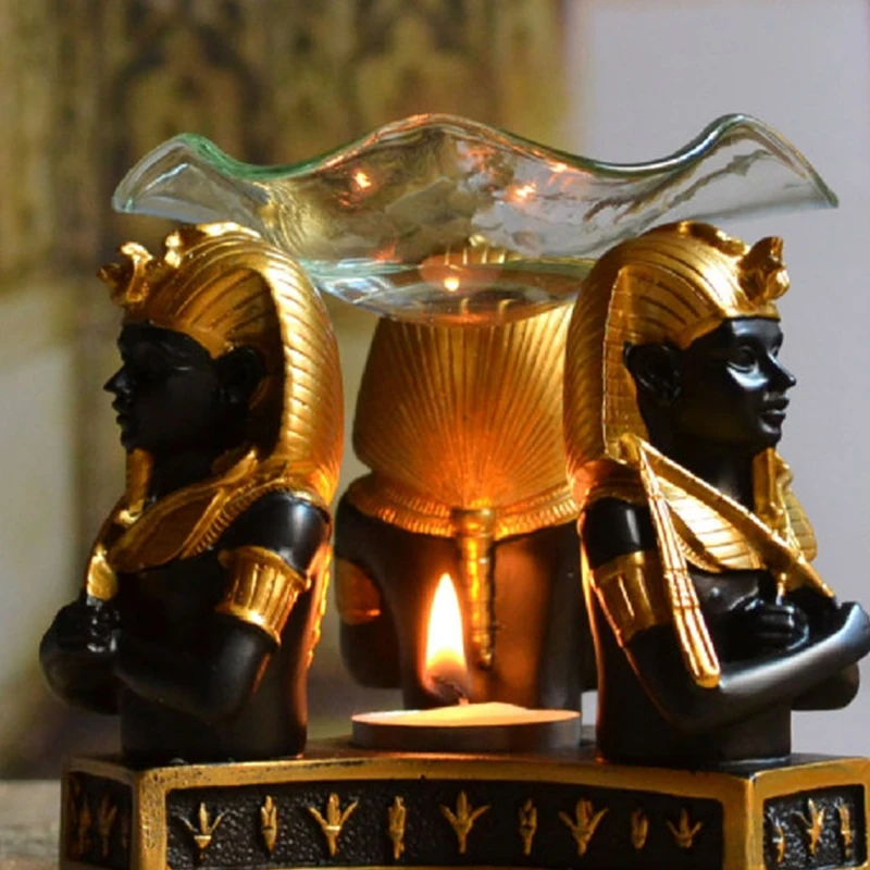 faraó queimador de óleo essencial decoração egípcia incenso aroma difusor forno criativo cera melter moderno casa decorações
