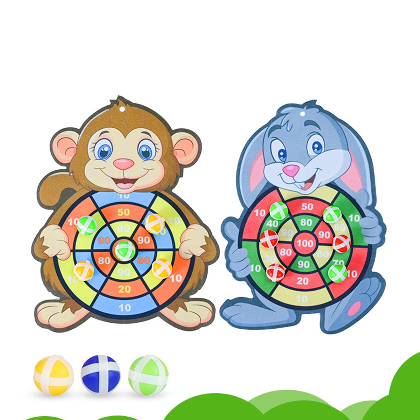 2PCS Safety Target Sticky Ball Dart Board with Hook Creative Family Class Sports Halloween Christmas Game Gifts