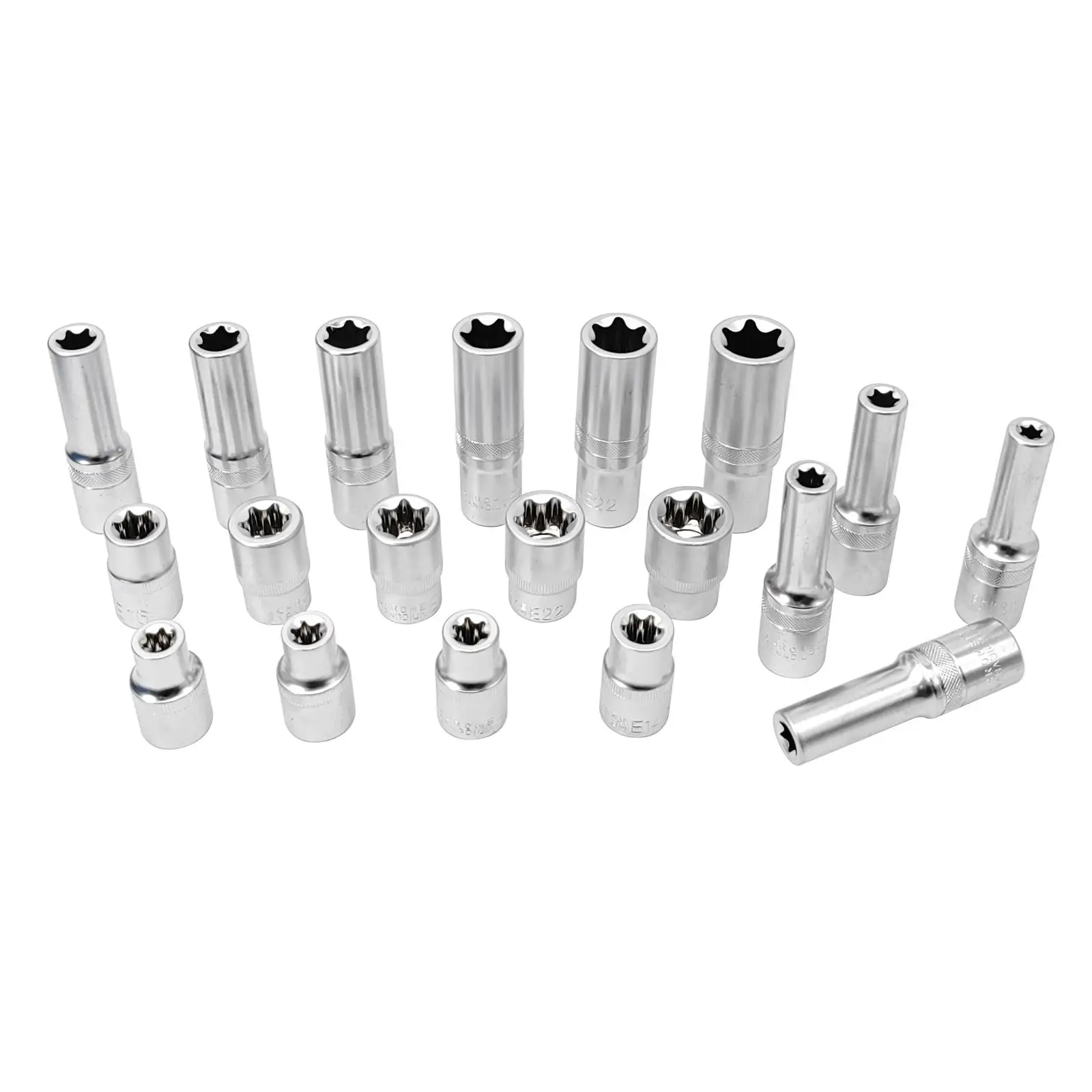 Female Bit Socket Set for Fastener Removal for Motorcycle Car Vehicle 1/2inch Drive