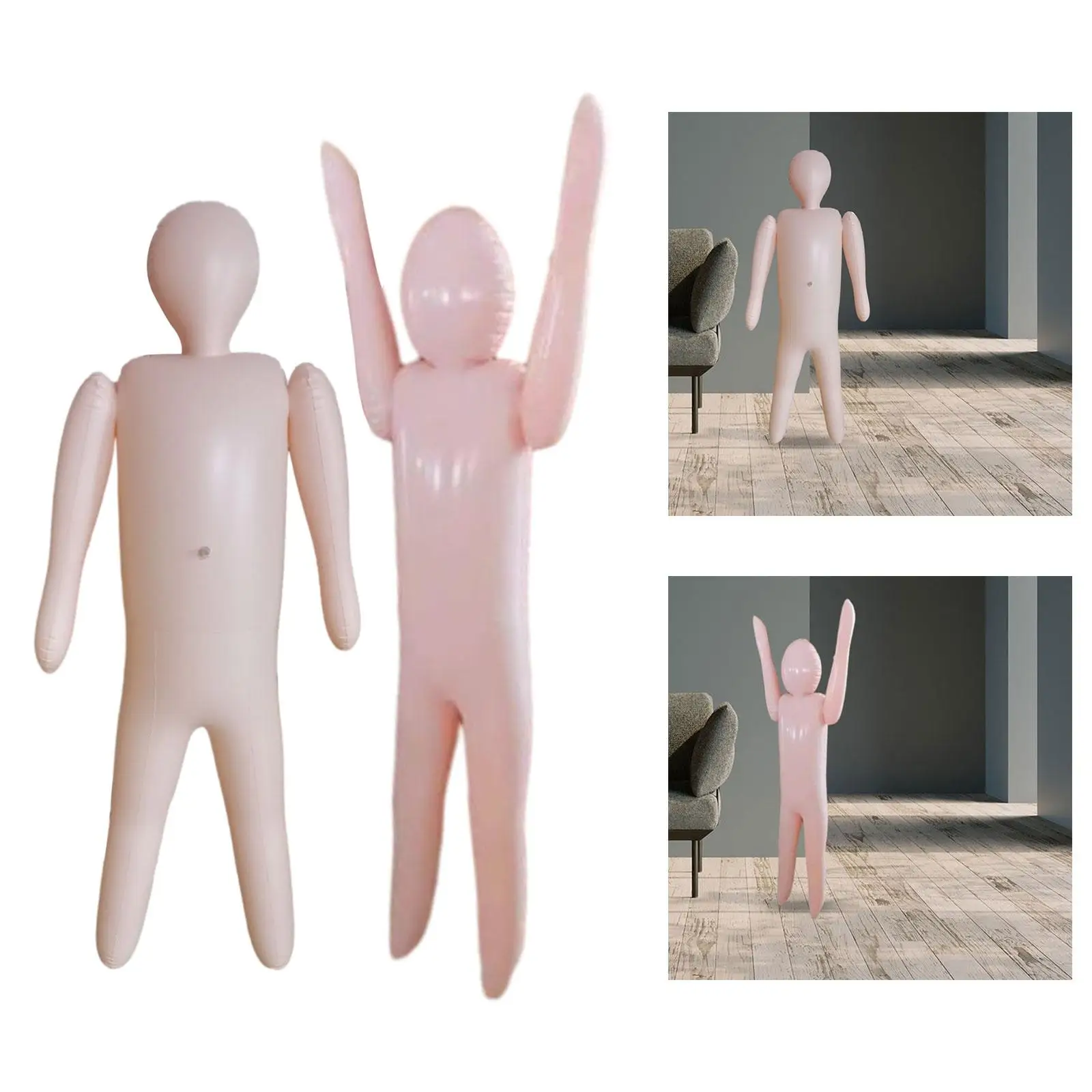 Inflatable Full Body PVC Cosplay 59.84`` Halloween Costume Prop Blow Mannequin for Corridors Doors Patio Indoor Party