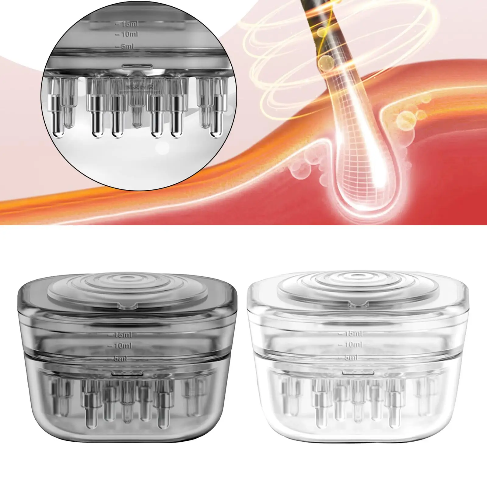 Portable Scalp Applicator Comb Rolling Ball Reusable PP Hair Brush Hair Applicator for essential Oil Hair