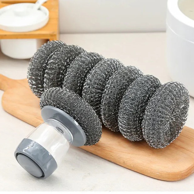 Cleaning Brush With Liquid Soap Dispenser Scrubber Detergent Sponge Brush  Kitchen Cleaning Tools - Price history & Review, AliExpress Seller -  GEOWORKS Store